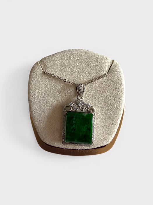 Green Square Jadeite Necklace