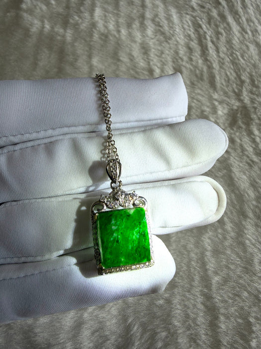 Green Square Jadeite Necklace
