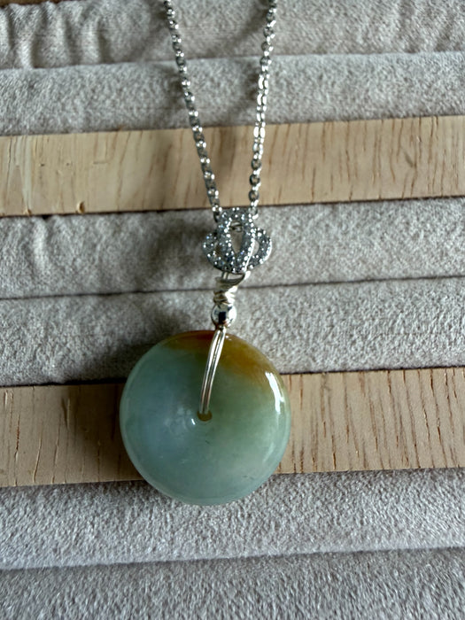 Trio Color Donut Jadeite Necklace