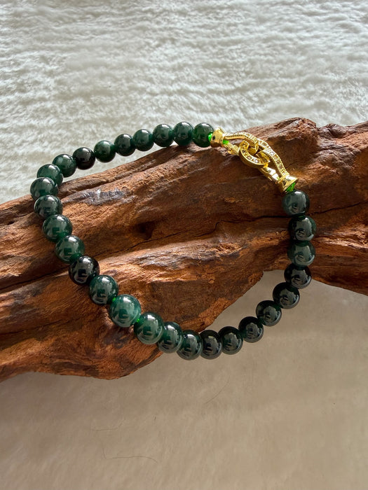 Green Guatemala Jadeite Bead Bracelet