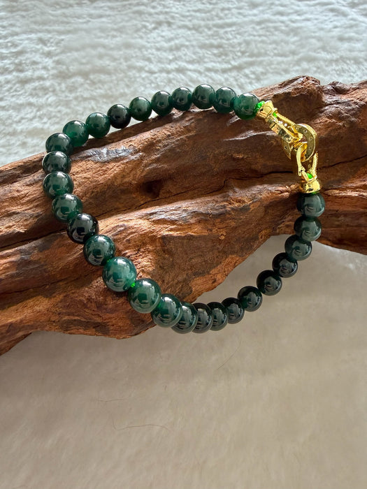 Green Guatemala Jadeite Bead Bracelet