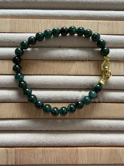 Green Guatemala Jadeite Bead Bracelet