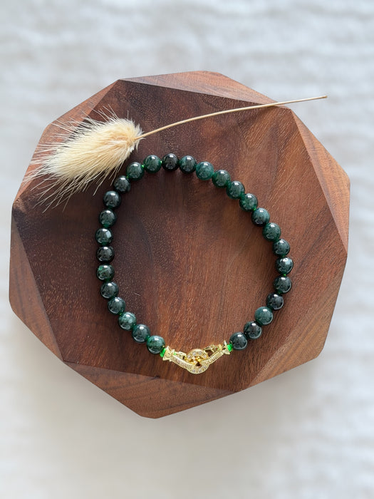 Green Guatemala Jadeite Bead Bracelet