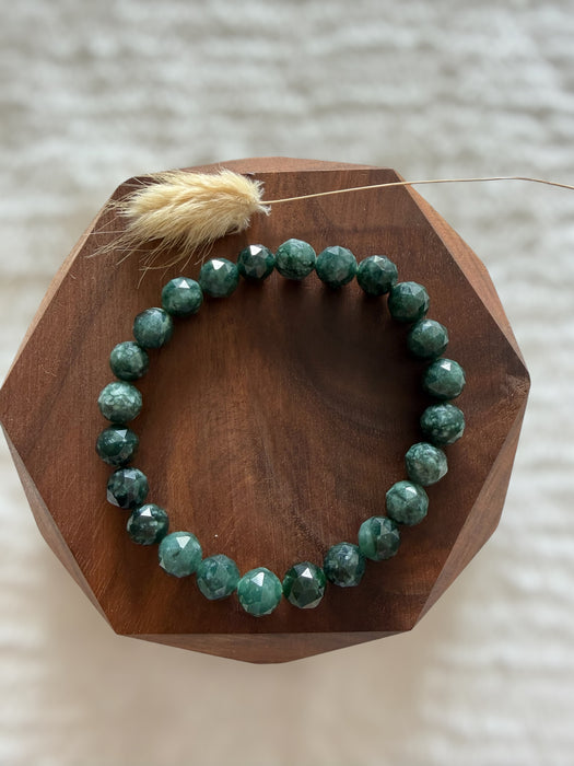 Faceted Guatemala Jadeite Bead Bracelet