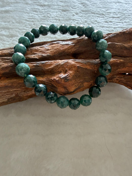 Faceted Guatemala Jadeite Bead Bracelet