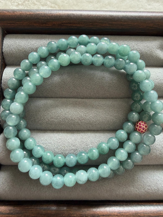Long Guatemala Jadeite Bead Bracelet