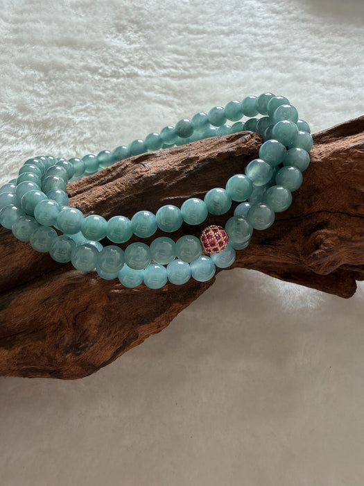 Long Guatemala Jadeite Bead Bracelet