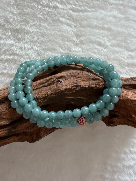Long Guatemala Jadeite Bead Bracelet
