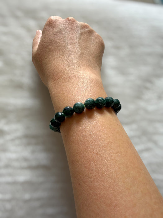 Faceted Guatemala Jadeite Bead Bracelet
