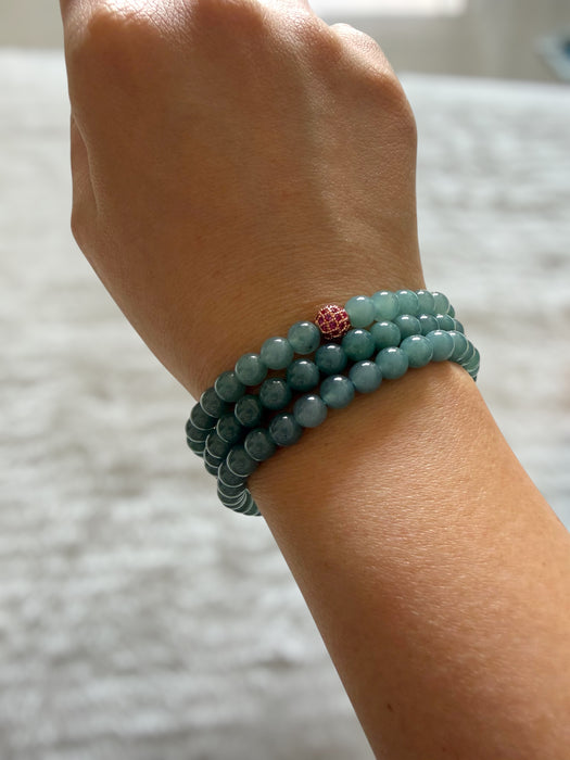 Long Guatemala Jadeite Bead Bracelet