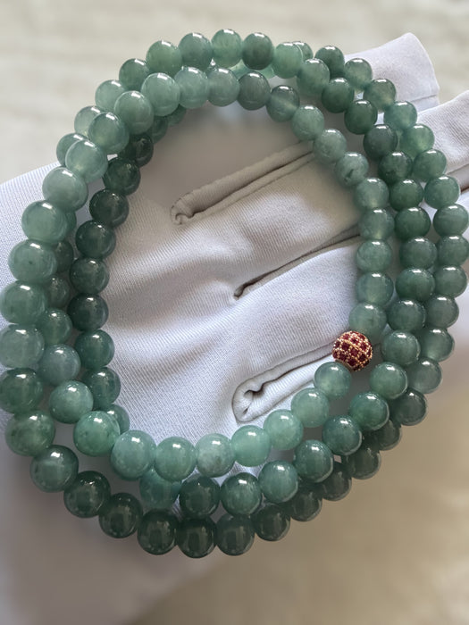 Long Guatemala Jadeite Bead Bracelet