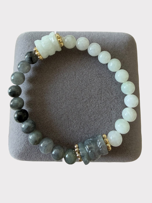 Carved Jadeite Drum Bracelet