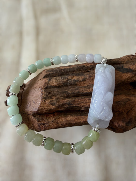 Pixiu Jadeite Shoupai Bracelet
