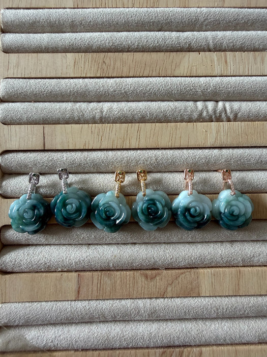 Rose Jadeite Earring Studs