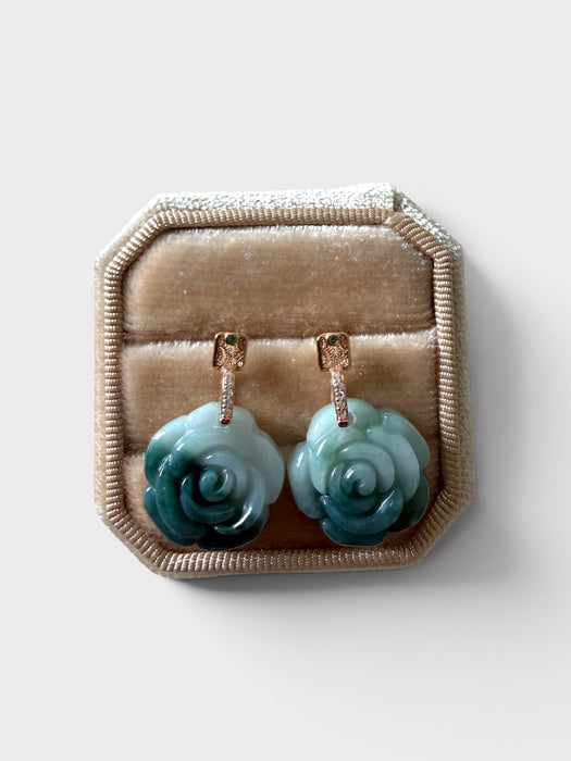 Rose Jadeite Earring Studs
