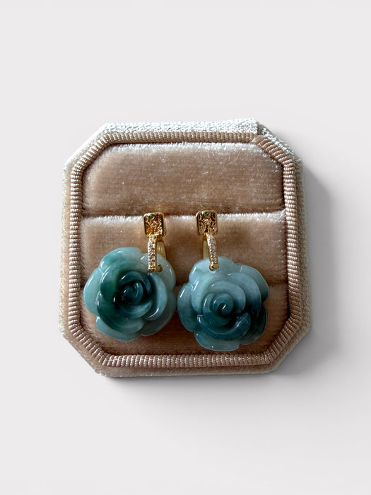 Rose Jadeite Earring Studs