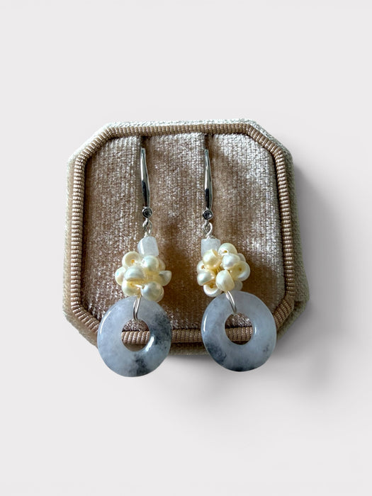 Donut Jadeite Pearl Ball Earring Hooks