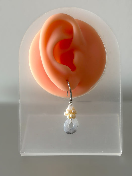 Donut Jadeite Pearl Ball Earring Hooks