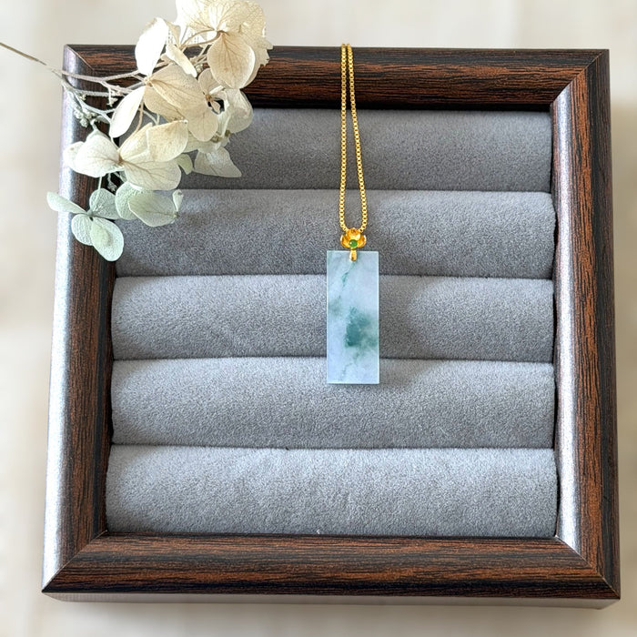 Piaohua Jadeite Pendant Necklace - 18K Gold