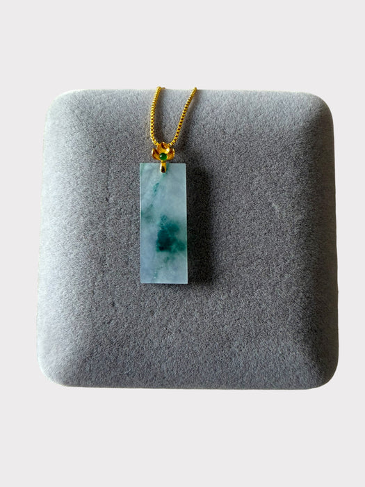 Piaohua Jadeite Pendant Necklace - 18K Gold