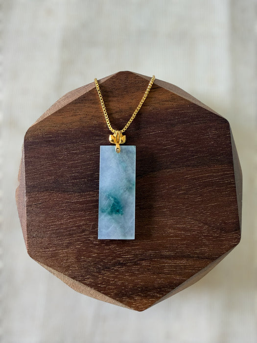 Piaohua Jadeite Pendant Necklace - 18K Gold