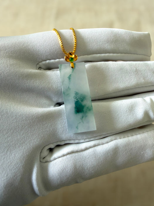 Piaohua Jadeite Pendant Necklace - 18K Gold