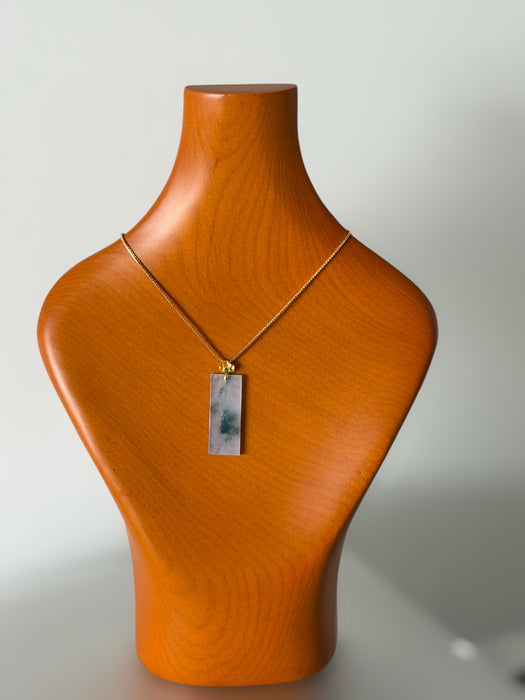 Piaohua Jadeite Pendant Necklace - 18K Gold