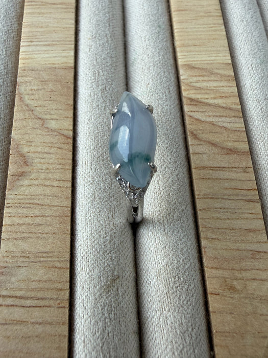 Monet Lavender Teardrop Jadeite Ring
