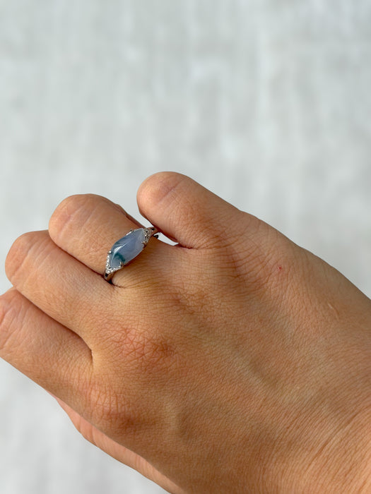 Monet Lavender Teardrop Jadeite Ring