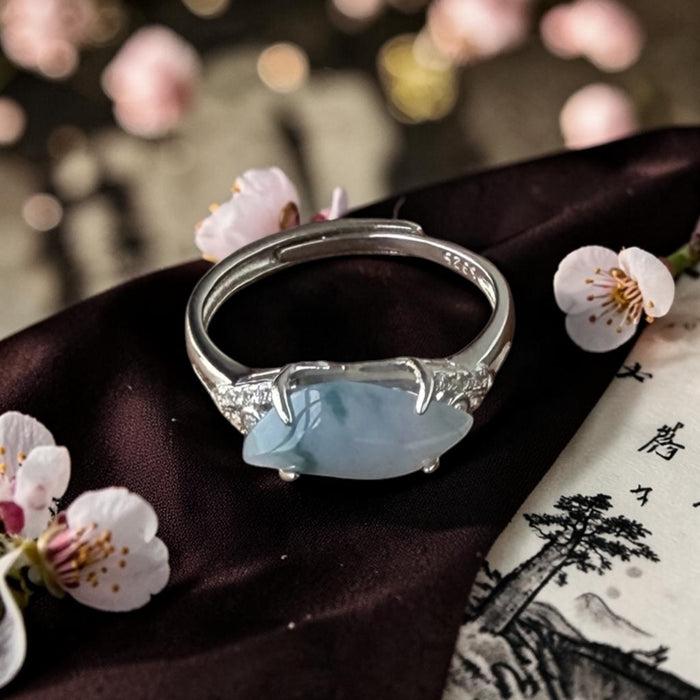 Monet Lavender Teardrop Jadeite Ring