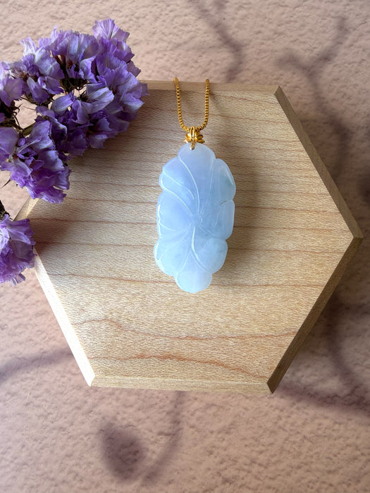 Purple Lotus Flower Jadeite Necklace - 18K Gold