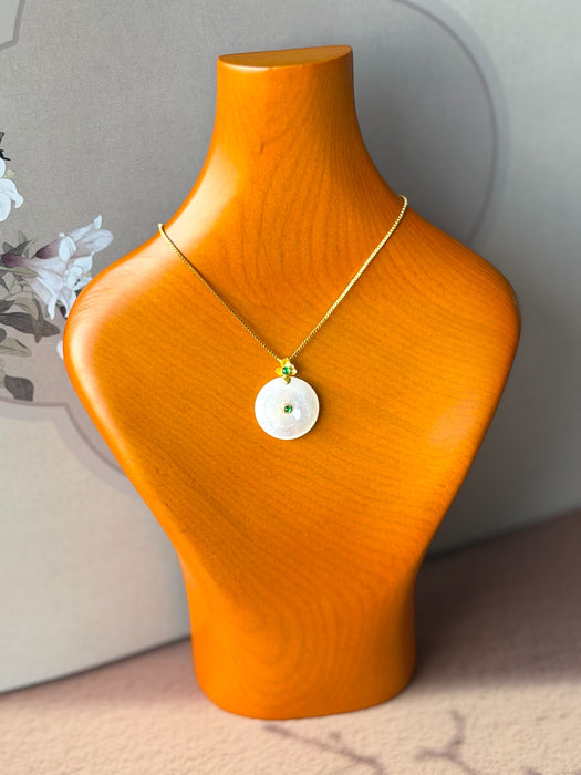 Mu Na Jadeite Donut Necklace - 18K Gold