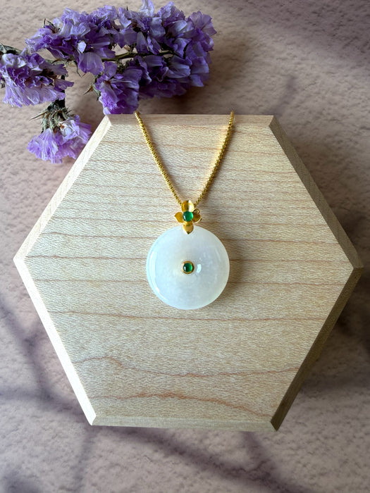 Mu Na Jadeite Donut Necklace - 18K Gold