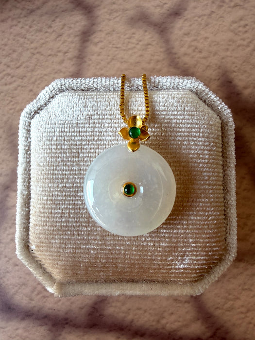 Mu Na Jadeite Donut Necklace - 18K Gold