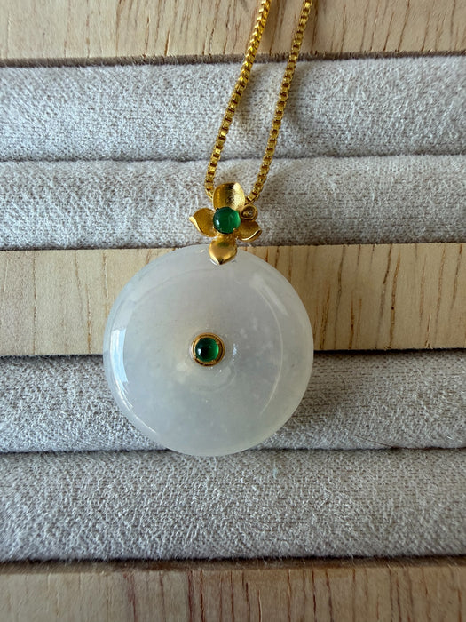 Mu Na Jadeite Donut Necklace - 18K Gold