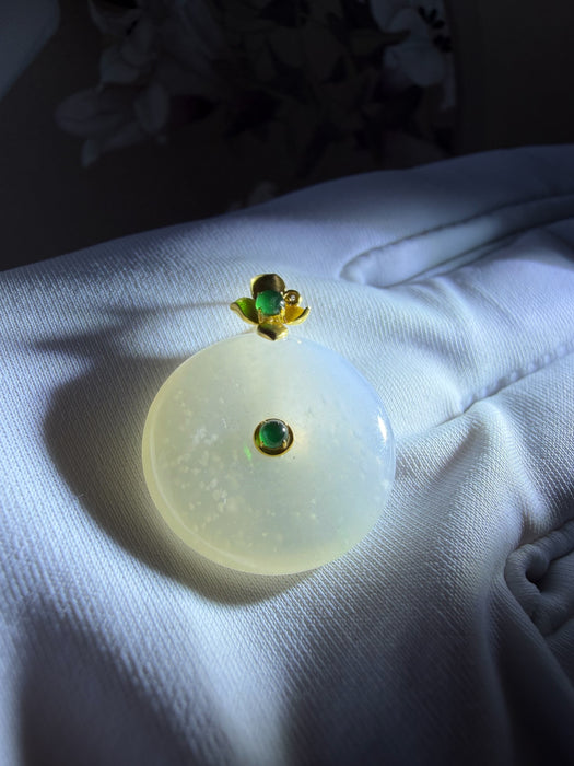 Mu Na Jadeite Donut Necklace - 18K Gold