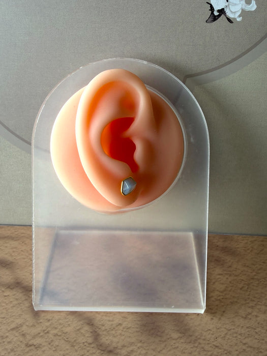 Purple FreeformJadeite Earring Studs - 18K Gold
