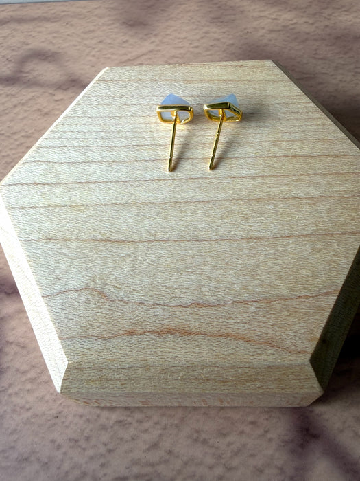 Purple FreeformJadeite Earring Studs - 18K Gold