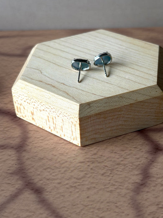 Purple Cloud Jadeite Earring Studs - 18K White Gold