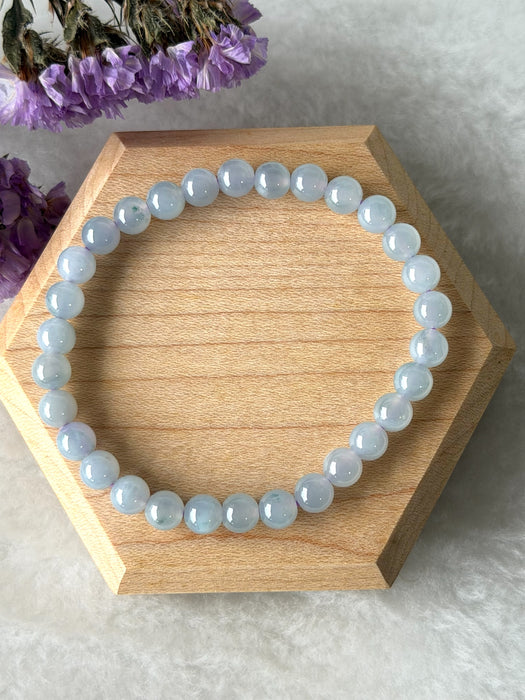 Icy Purple Bead Jadeite Bracelet