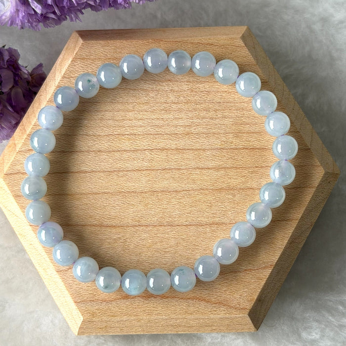 6mm Icy Purple Bead Jadeite Bracelet