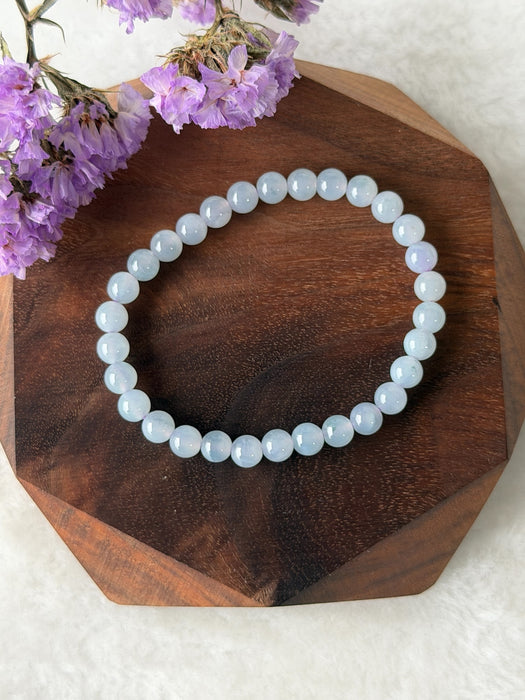 Icy Purple Bead Jadeite Bracelet
