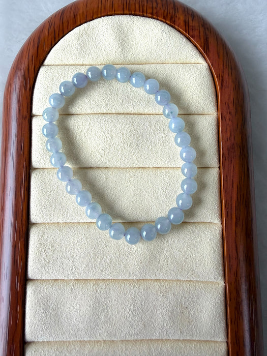 Icy Purple Bead Jadeite Bracelet