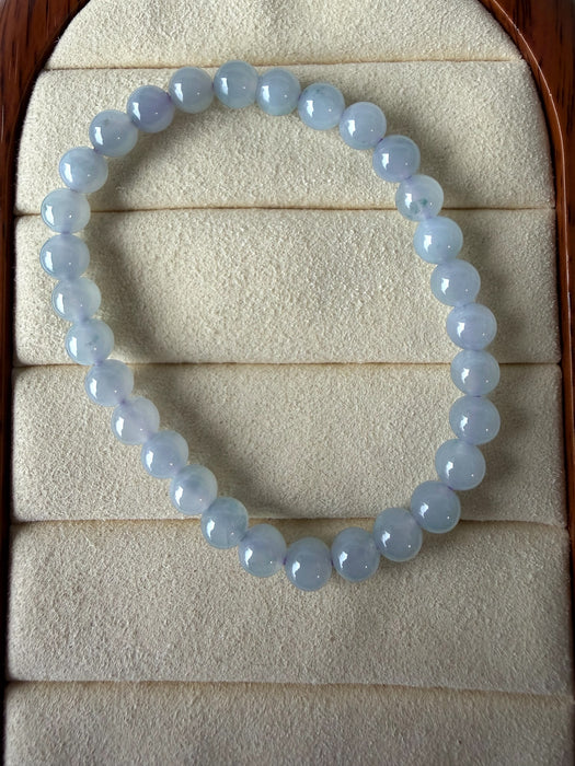 Icy Purple Bead Jadeite Bracelet