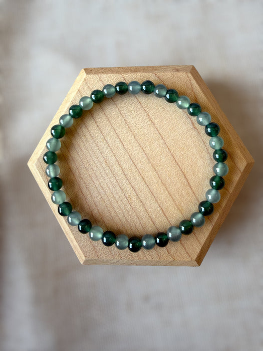 Green Blue Jadeite Bead Bracelet