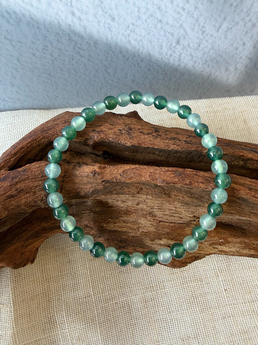 Green Blue Jadeite Bead Bracelet