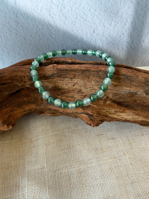 Green Blue Jadeite Bead Bracelet