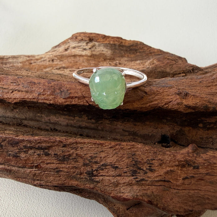 Light Green Pixiu Jadeite Ring