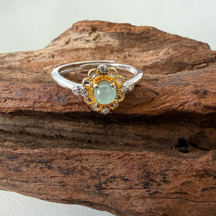 Floral Jadeite Ring