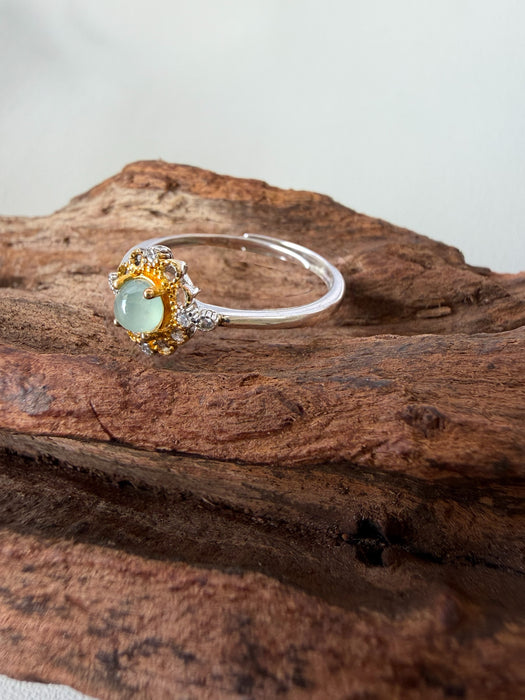 Floral Jadeite Ring